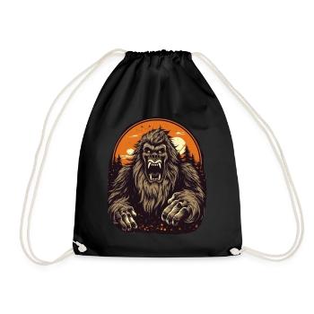 Sasquatch Folklore Geschenk Gruseliges Bigfoot - Turnbeutel - Schwarz - Vorne
