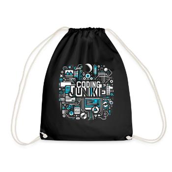 Coding Junkie 16 - Turnbeutel - Schwarz - Vorne