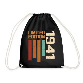 Vintage 1941 Retro 1941 Birthday Gift - Drawstring Bag - black - Front
