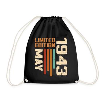 Mai 1943 Vintage Nées En Mai 1943 Anniversaire - Sac de sport léger - noir - Devant