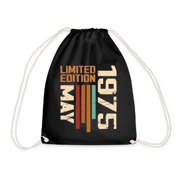 Mai 1975 Vintage Nées En Mai 1975 Anniversaire - Sac de sport léger - noir - Devant