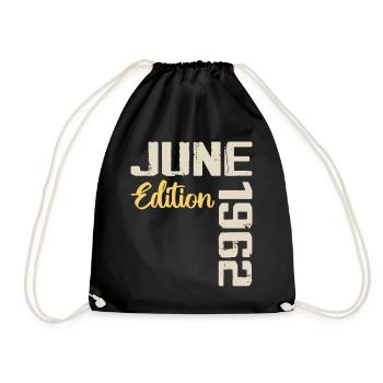 Né(e) en Juin 1962 Cadeau Juin 1962 Anniversaire - Sac de sport léger - noir - Devant