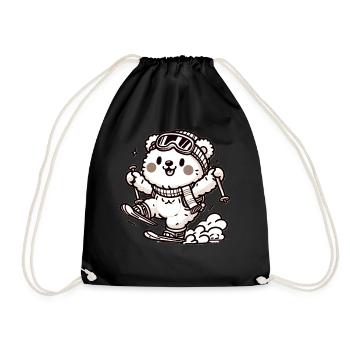 Cute Skier Bear - Turnbeutel - Schwarz - Vorne