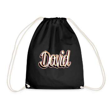 David First Name Name Graffiti Design - Drawstring Bag - black - Front