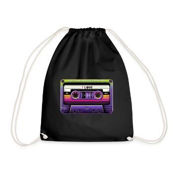 Neon Retro Mixtape - Turnbeutel - Schwarz - Vorne