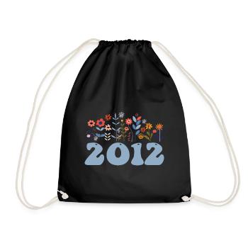 2012 Floral Pattern 2012 Floral Theme Flowers 2012 - Drawstring Bag - black - Front