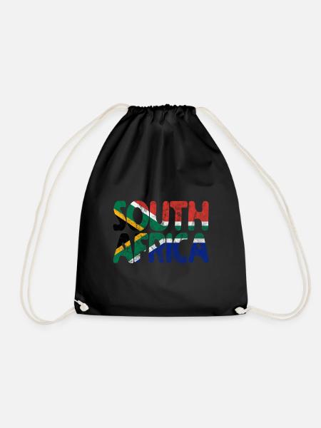 South Africa South Africa flag Africa vacation travel - Drawstring Bag - black