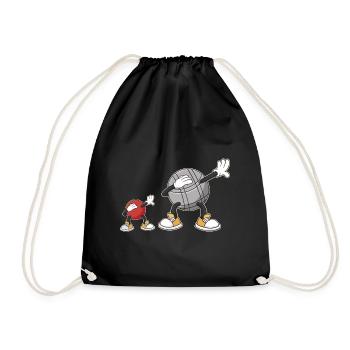 Dabbing Boulekugeln für Bouler boulen Boulesport - Turnbeutel - Schwarz - Vorne