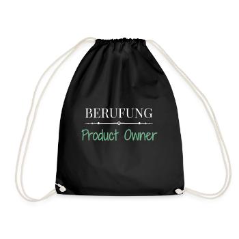 Berufung Product Owner - Lustige Sprüche - Turnbeutel - Schwarz - Vorne