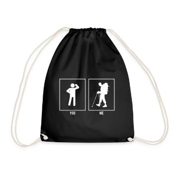 You - Me - Heavy Hiking - Drawstring Bag - black - Front