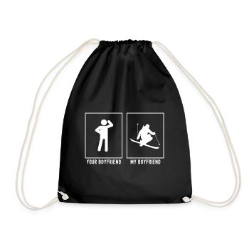 Your friend - My friend - Skiing in competition - Drawstring Bag - black - Front