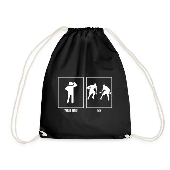 Ton père - Moi - Joueur de basket-ball - Sac de sport léger - noir - Devant