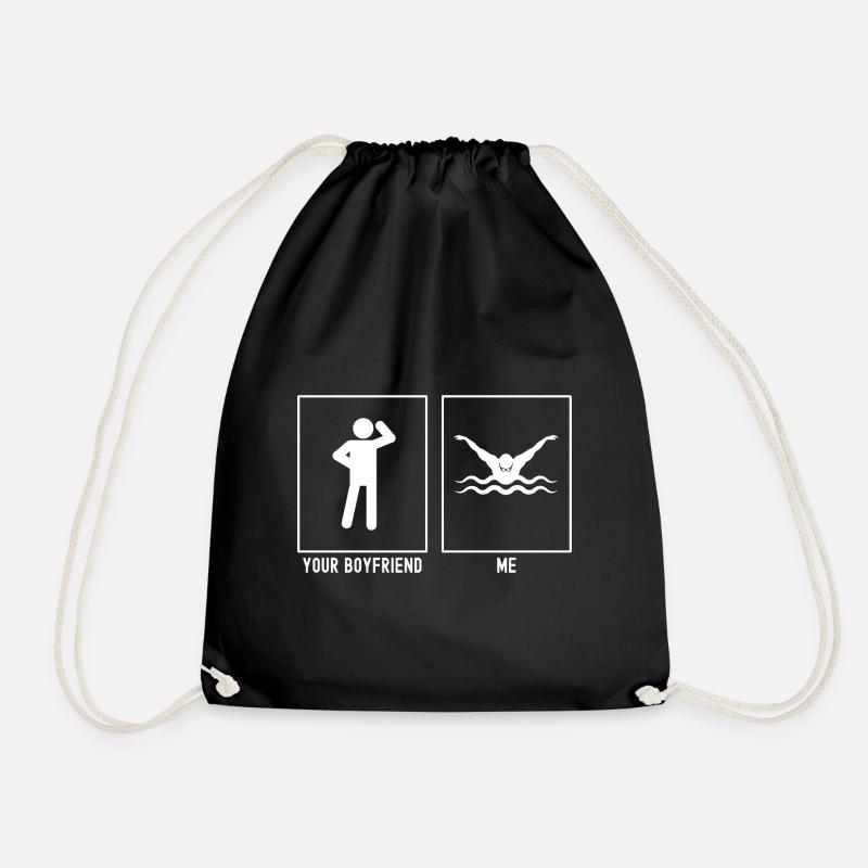 Your Friend - Me - Swimming Expert - Drawstring Bag - black