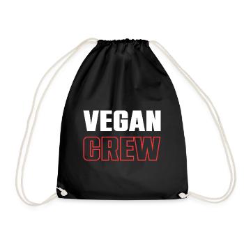 Vegan Crew - Drawstring Bag - black - Front