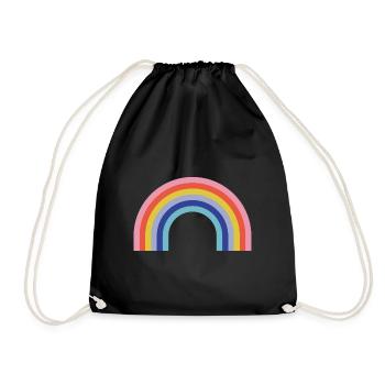 Regenbogen - Turnbeutel - Schwarz - Vorne