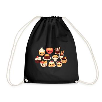 Cute Desserts Delight - Drawstring Bag - black - Front