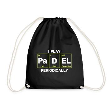 I Play Padel Periodically Padel Player Padeltennis - Drawstring Bag - black - Front