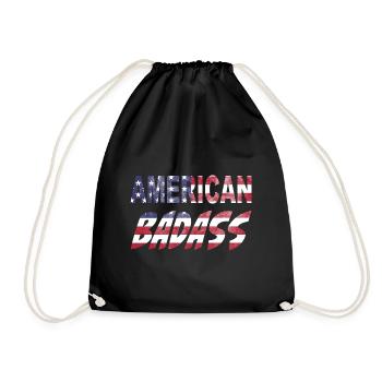 American Badass - vrai mec américain! - Sac de sport léger - noir - Devant