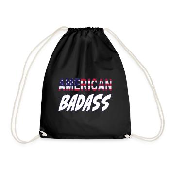 American Badass - vrai mec américain! - Sac de sport léger - noir - Devant