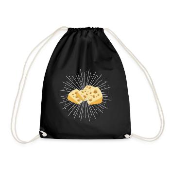 Käse Käseplatte Schweiz Holland Geschenk Gouda - Turnbeutel - Schwarz - Vorne