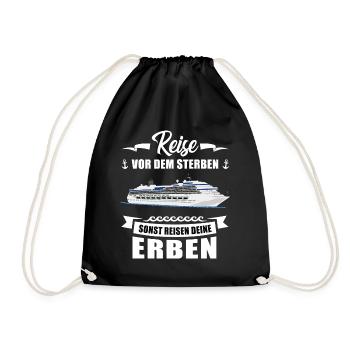 Kreuzfahrt Reisen Erben Schiff Urlaub Geschenk - Turnbeutel - Schwarz - Vorne