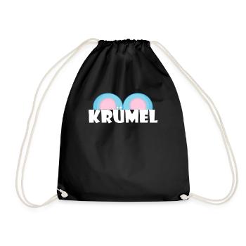 Kosename Krümel Geschenkidee - Turnbeutel - Schwarz - Vorne