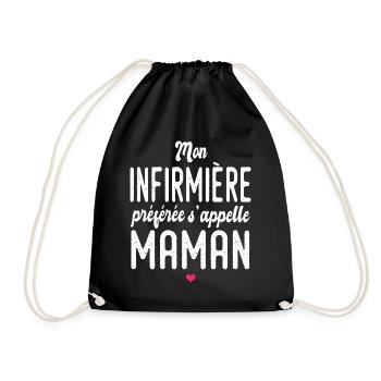 mon infirmière préférée s'appelle maman humour - Sac de sport léger - noir - Devant