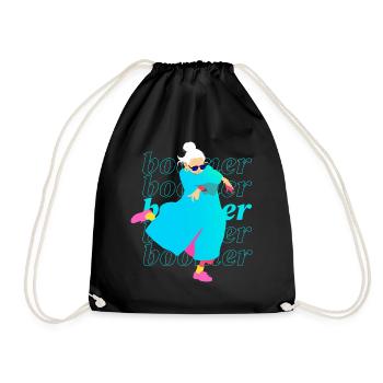 Boomer woman hip-hop - Drawstring Bag - black - Front