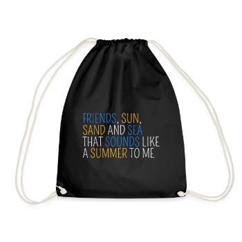 Amis, soleil, sable et mer, c’est l’été - Sac de sport léger - noir - Devant