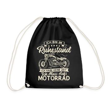 Motorrad Rentner Chopper Motorradfahrer Biker Opa - Turnbeutel - Schwarz - Vorne