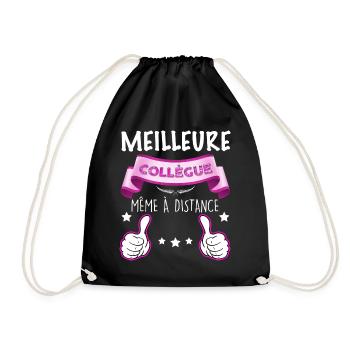 Meilleure Collegue Même à distance Cadeau Femme - Sac de sport léger - noir - Devant