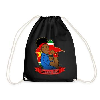 Guadeloupean woman Gwada Girl - Drawstring Bag - black - Front