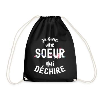 Soeur qui déchire Cadeau Frangine Anniversaire - Sac de sport léger - noir - Devant