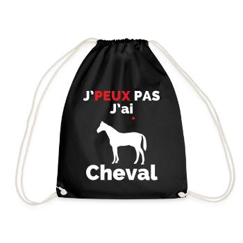 J'peux pas j'ai Cheval - Sac de sport léger - noir - Devant