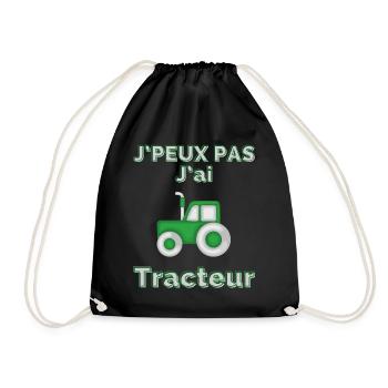 I can't I have tractor - Drawstring Bag - black - Front