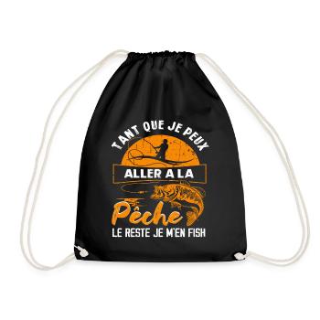 Tant que je peux aller a la pèche le reste pêche - Sac de sport léger - noir - Devant