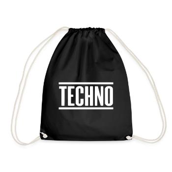TECHNO - Drawstring Bag - black - Front
