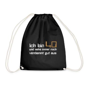 40 Geburtstag - Turnbeutel - Schwarz - Vorne