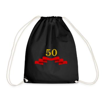 50th Birthday 50 Years Anniversary 50 Number 50 White - Drawstring Bag - black - Front