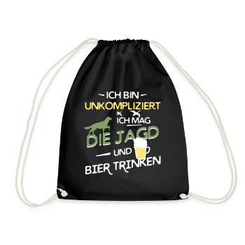 Chasse et consommation de bière - Sac de sport léger - noir - Devant