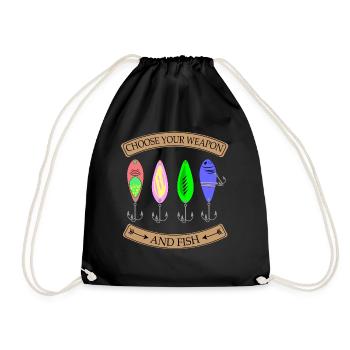 pêcheur à la ligne - Sac de sport léger - noir - Devant