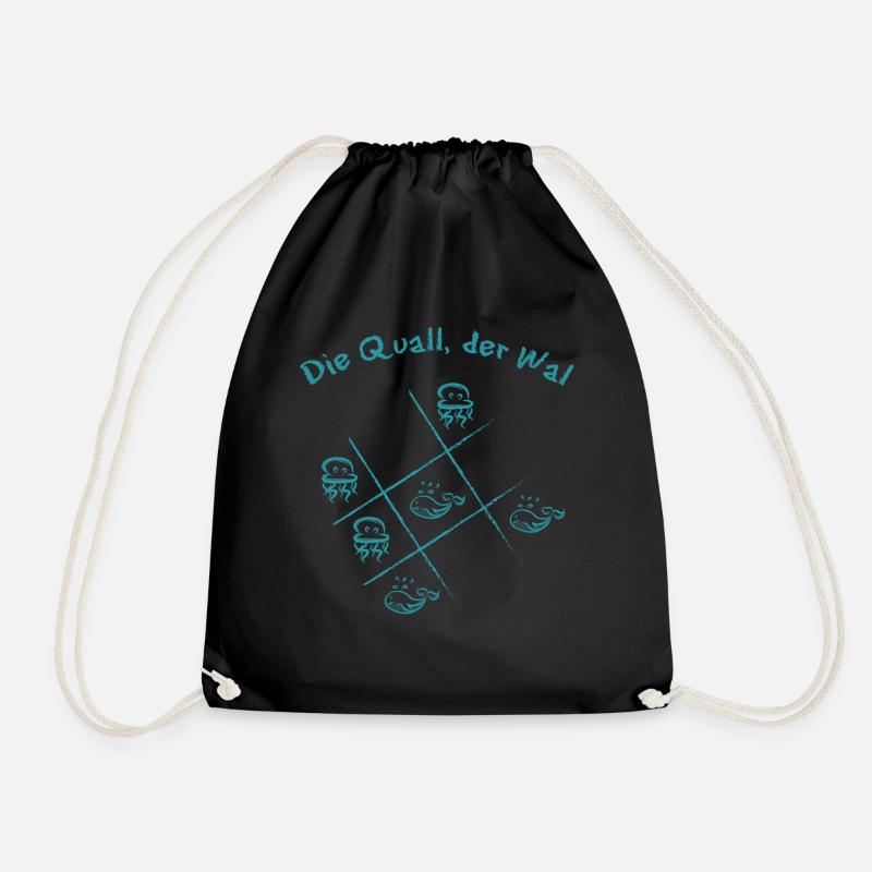 Quall the whale - Drawstring Bag - black