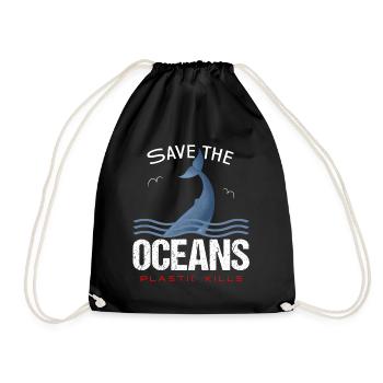 Sauvez les océans - Le plastique tue - Sac de sport léger - noir - Devant