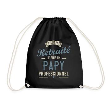 PAS RETRAITE PAPY PROFESSIONNEL cadeau noel Fête - Sac de sport léger - noir - Devant