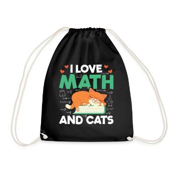 J'aime les mathématiques et les chats Mathématiques Formule d'amant de chat - Sac de sport léger - noir - Devant