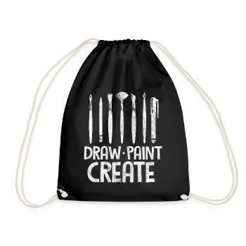 painting - Drawstring Bag - black - Front