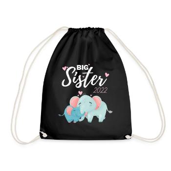 Big Sister 2022 Cadeau Éléphant Grande Sœur - Sac de sport léger - noir - Devant