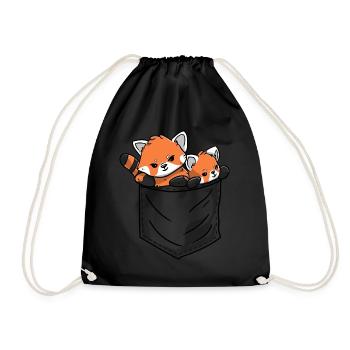 Roter Panda Tierliebhaber Kleiner Panda Roter Bär - Turnbeutel - Schwarz - Vorne