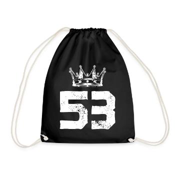 53 Number crown - Drawstring Bag - black - Front