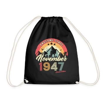 Cadeau D'anniversaire En Novembre 1947 Vintage - Sac de sport léger - noir - Devant